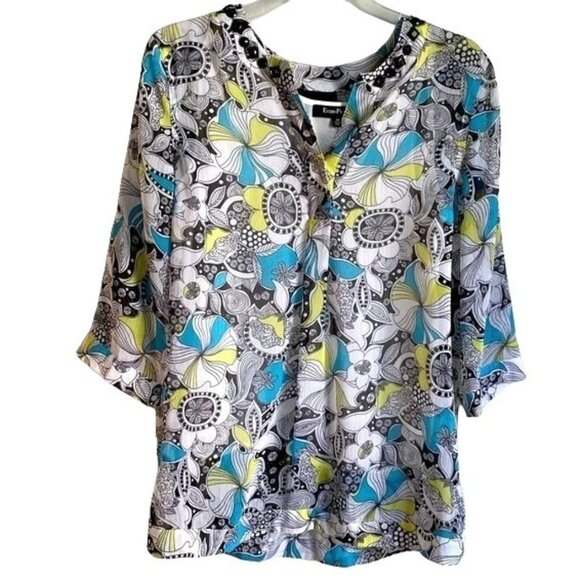 Evan Picone Petite Sheer Top With Built In Cami Size 10P - Picture 1 of 13